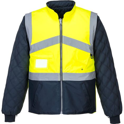 Reversibaler Bicolore-Hivis-Weste Farbe: Gelb/Navy Größe S - Portwest