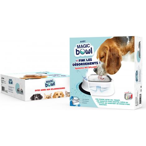 Tiernapf - MAGIC BOWL™ - für Hunde und Katzen - Weiß - Erwachsene - Anti-Überlauf 1.5L (1/5)