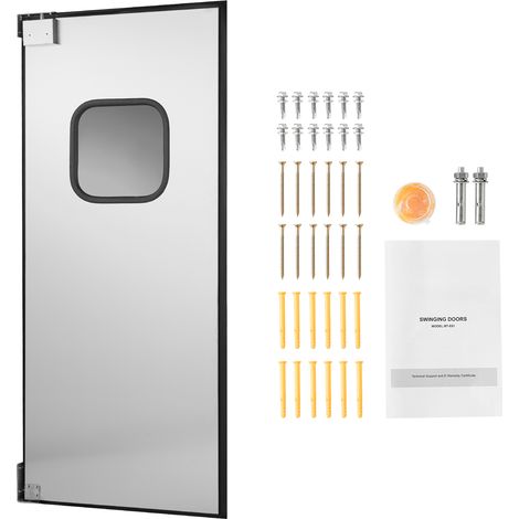 Mophorn Porta a battente per ingresso 917 x 2133 mm con pannello singolo, realizzata in acciaio inox con ferramenta e accessori inclusi, ideale per uso residenziale, resistente e semplice da montare