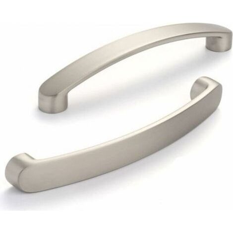 Poignées de meuble chromées, 6 pièces, finition nickel brossé, espacement des trous 160 mm, pour armoires et portes de cuisine (1/5)