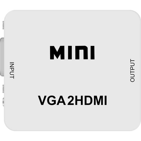 1 adaptateur VGA vers HDMI, conversion 1080p avec audio, compatible PC portable et projecteur HDTV (1/5)