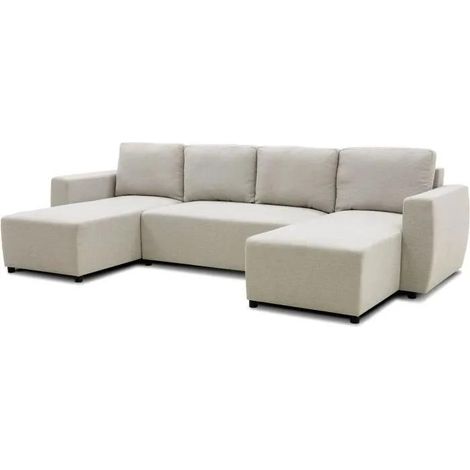 Casapy Beigefarbenes Panoramawinkelsofa 297 cm