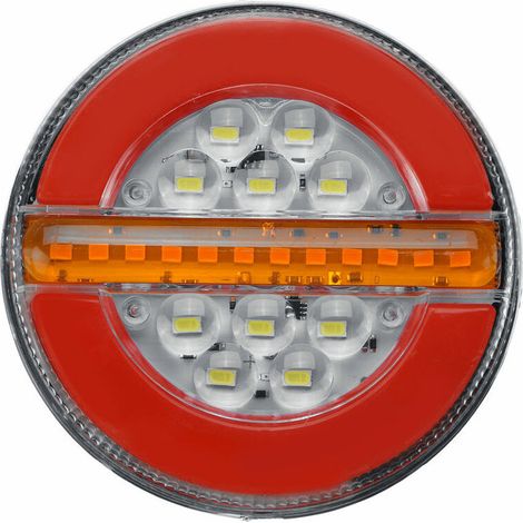 Feu arrière de remorque, 20 pièces LED rond Hamburger feu stop étanche camion indicateur 12V 24V camion remorque 2 pièces