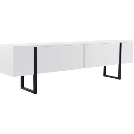 Meuble TV en bois "Serenity" 180 x 30 x 45 cm - Blanc (1/4)