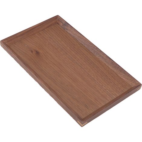 Serviertablett aus schwarzem Walnussholz, schlichtes Design, zum Servieren von Tee, Obst, Käse, Wein oder Speisen, kleines rechteckiges Tablett (1/5)