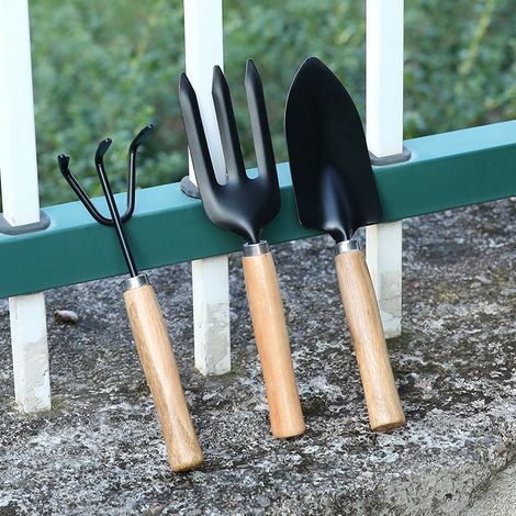 Lntyq 3-teiliges Gartenwerkzeug-Set, Gartenwerkzeug-Set, Bonsai-Werkzeuge, Mini-Gartenwerkzeuge für Gartentöpfe, Pflanzen und Setzlinge (1/5)