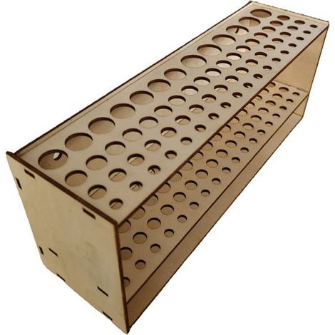 Support Pour Brosses À Peinture - Support En Bois Avec 67 Trous - Pour Atelier Ou Maquillage - Fixation Murale Ou Sur Bureau - 1 Pièce (1/5)