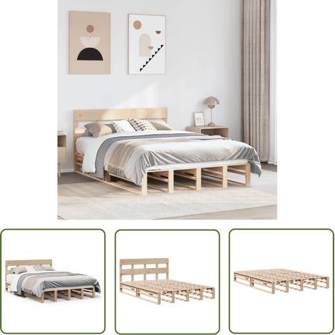vidaXL Cadre de lit sans matelas 140x200 cm bois massif de pin (1/5)