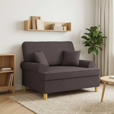 vidaXL Fauteuil XXL avec coussins Marron foncé Tissu (1/5)