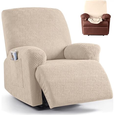 Housses pour fauteuils inclinables, housses extensibles pour fauteuils inclinables, housses de canapé inclinables à rayures jacquard, housses de protection pour meubles, style 3 (1/5)