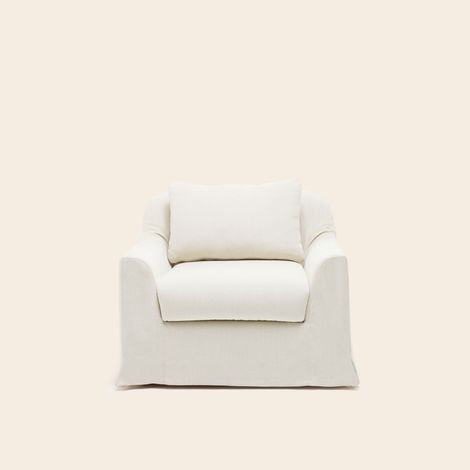 Fauteuil en Revêtement en tissu naturel CLARIBEL
