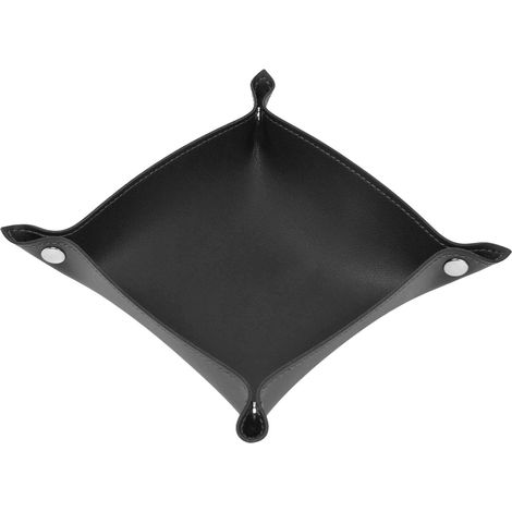 Modernes Design, strapazierfähiges Kunstleder, vielseitige Ablage für Herren, Schmuck, Uhr, Schlüssel, Handy, Schwarz (1/5)
