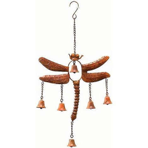 Carillon éolien libellule en métal, clochette musicale, ornement suspendu romantique et coloré en forme de libellule avec carillon, cadeau (1/5)
