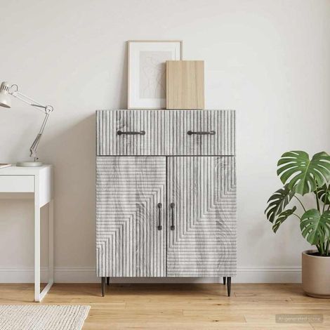 vidaXL Credenza Grigio Sonoma 66 x 34,5 x 89,5 cm Legno ingegnerizzato (1/5)