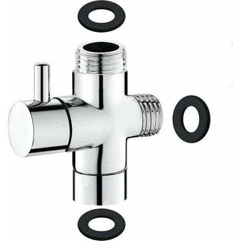 Voie Soupape - Laiton 59 G1/2 - Adaptateur Inverseur Douche - Pression 0,6 à 1,5 MPa - Finition Chrome Poli - Pièce de Rechange ×1 (1/5)