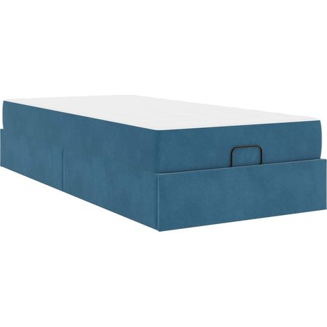 Maison Exclusive - Bettgestell mit Matratze 2 pcs Blau Samt