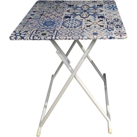 Tavolino Fantasia pieghevole fantasia ceramica - 60x60x73 cm (1/2)