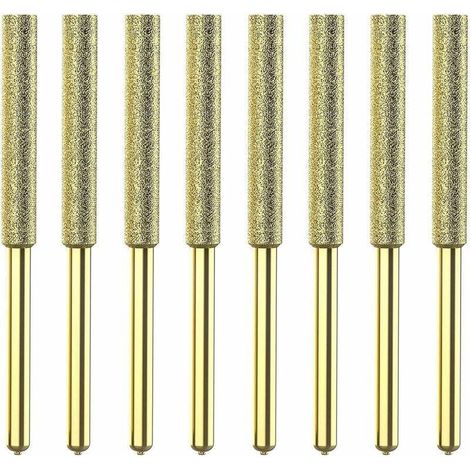 Enowelir 8Pcs Meches De Tronconneuse Affuteuse Diamantee Plaquee Titane Lime De Tronconneuse Electrique Haute Durete - 4Mm (1/5)