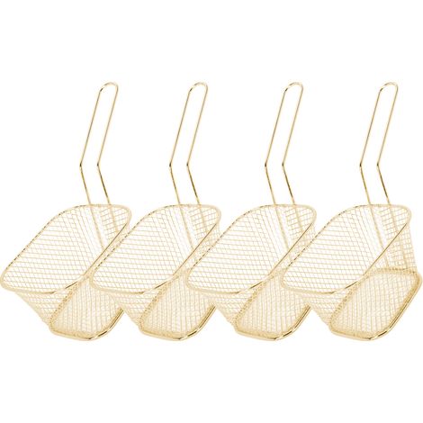 4-teiliger Frittierkorb aus Edelstahl, Küchensieb, Zubehör für Pommes frites und Speisen (1/5)
