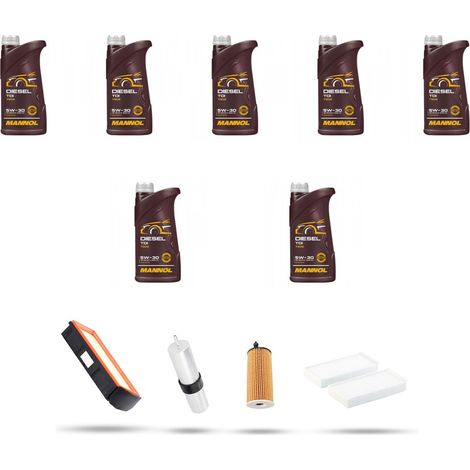 Kit tagliando 3 FILTRI e 7L OLIO compatibile con Bmw x3 (F25) 30dx 190kw dal 2011 al 2017 (1/5)