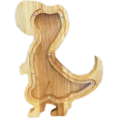 Tirelire en bois en forme de dinosaure, cadeau pour enfants, décoration pour la maison (1/5)