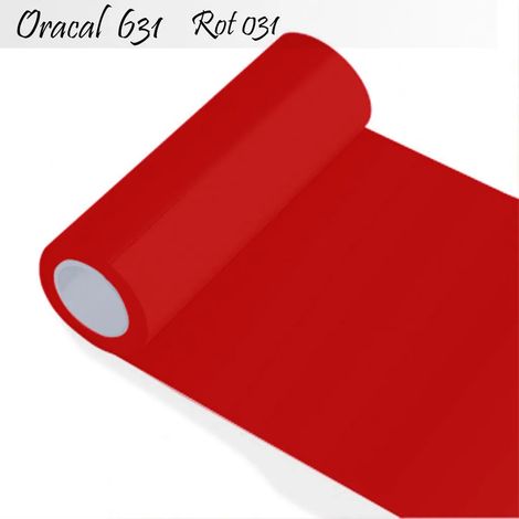 Oracal 631 - Orafol mat - film pour traceur - pour meubles de cuisine et décoration, rouleau de 5 m (mètre linéaire) - hauteur de film de 100 cm - 31-rouge + kit papillon W400 offert par Indigos UG (1/4)