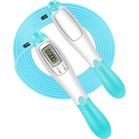 Springseil mit digitalem Zähler – Edelstahl und PVC – Verstellbar, 2,8 m – Für Erwachsene und Kinder – Fitness (1/5)