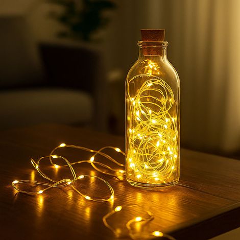 LED Band Wohnzimmer Lichterkette 8 Modi Leuchtkette Weihnachten, transparent, USB-C, 100x LED warmweiß, L 10 m
