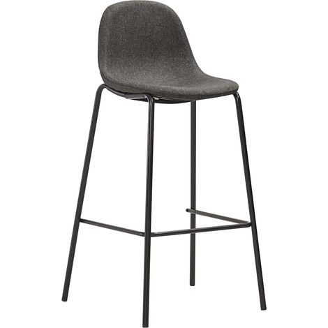 Maison Exclusive - Taburetes de cocina 4 unidades tela gris oscur (1/5)