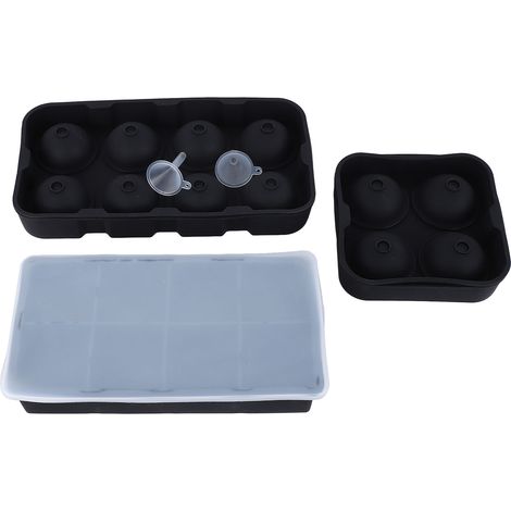 Grand bac à glaçons en silicone, démoulage facile, bac à glaçons carrés et sphériques pour cocktails et whisky (1/5)