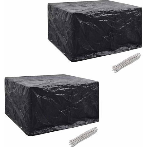 vidaXL Fundas muebles de jardín 2 uds 6 pers 8 ojales ratán 172x113cm (1/5)