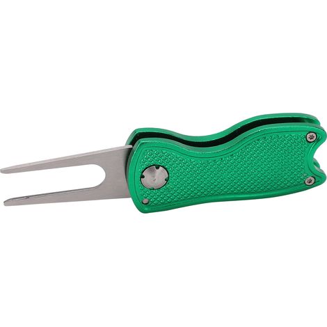 Fourchette de Golf Rétractable en Acier Inoxydable, Réparateur de Divots Compact et Portable - Vert (1/5)