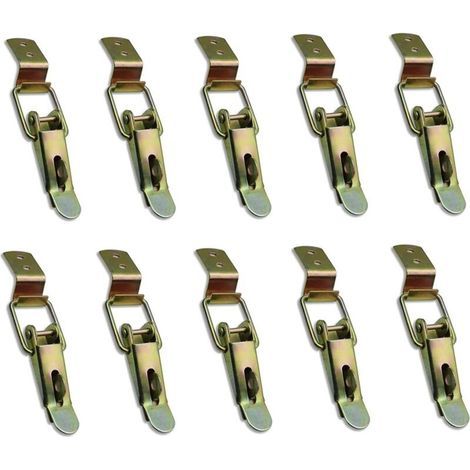 10 Stück geschlossene Hebel und Haken, Kippverschluss, für Schubladen, Verriegelungshebel, Werkzeugkasten, Schrank, Box (gelb verzinkt) (1/5)