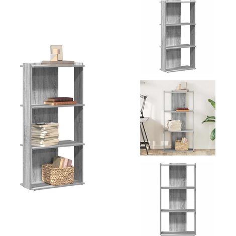 Bücherregal 3 Böden Grau Sonoma 60x30x120 cm Holzwerkstoff - Bücherregal - Bücherregale - Bücheraufbewahrung - Bücherschrank (1/5)