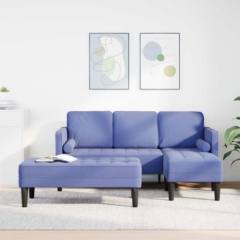 Sofa Set mit Kissen 2 pcs Jeans blau Polyester (1/4)