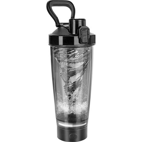 Bouteille shaker électrique pour protéines - Gobelet shaker rechargeable USB de 590 ml (20 oz) pour préparations protéinées, mélange automatique, sans BPA, idéale pour le sport et la salle de gym, noi (1/5)