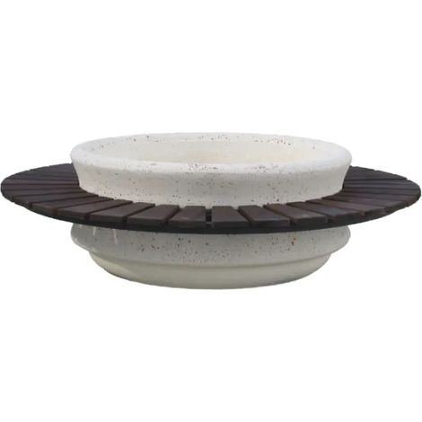 Fioriera Selene 1644 Giochipark calcestruzzo finto marmo panca legno &Oslash170x65h