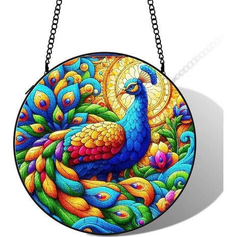 Vitrail renard attrape-soleil 16 cm décoration fenêtre suspension raffinée cadeau grand-mère (1/5)