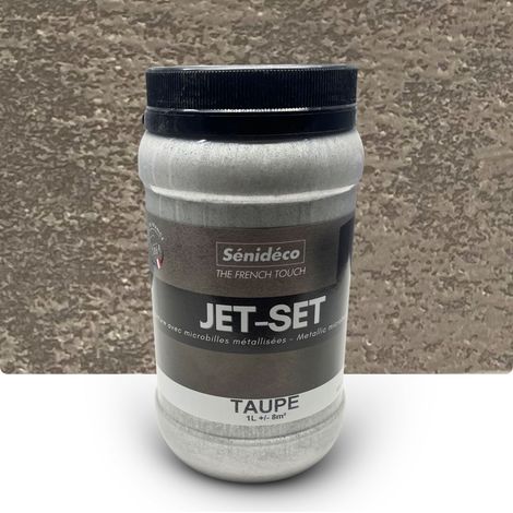 Peinture décorative effet métallisé avec billes de verre – JET SET 1L pour 10m² Coloris Taupe (1/5)