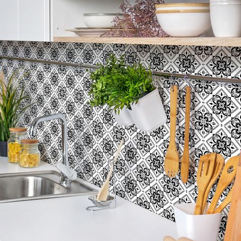 Sticker Mural Carrelage adhésif Cuisine Salle de Bain - 9 STICKERS CARRELAGES AZULEJOS DIMENDO - 9stickers15x15cm (1/5)
