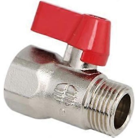 Robinet d'arrêt de pommeau de douche en laiton, vanne de régulation, vanne de contrôle, robinet à bille, filetage NPT mâle/femelle 1/2 pouce, nickelé (DN15)