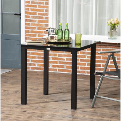 Tisch Esstisch Garten 80x80 Aluminium Schwarz OKMYHOME (1/3)