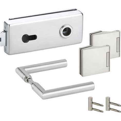 HERMAT Ganzglastürschloss-Set GENOVA 6083/6325/1802/HZ, Edelstahl (1/2)