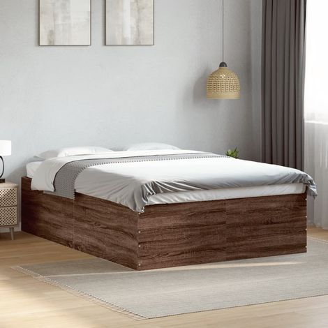 Bed Frame without Mattress Brown Oak 120x190 cm Small Double vidaXL (1/5)