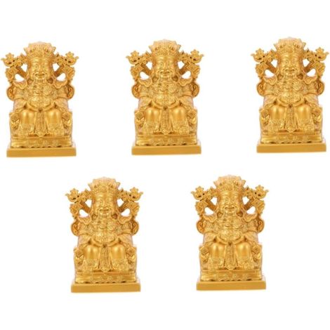 5pièces Statue De Feng Shui Richesse Figurine Décorative pour Bureau Et Maison De Sculpture pour Ambiance Positive (1/5)
