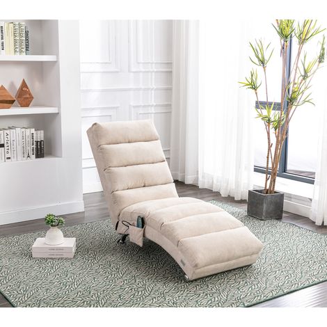 Poltrona, divani singoli, poltrona massaggiante elettrica, adatta per ufficio/soggiorno/camera da letto, lino, beige