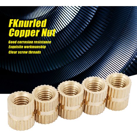 Écrou à sertir borgne en cuivre 5mm, fixation encastrée moletée, accessoire pour insert fileté, lot de M5x7 (1/5)