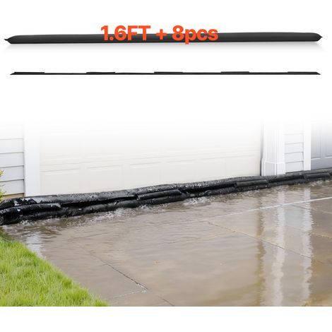VEVOR Barriere Anti-inondation Activee par lEau, Sacs d’Inondation Lot de 8PCs 48x43,5 cm, Barriere Absorbante lEau, Dispositif de Protection pour Porte, Sous-sol, Garage, Maison (1/5)