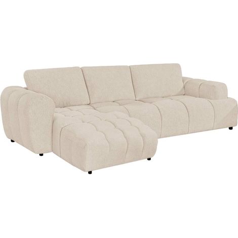 Canapé d'angle en tissu beige Syrel (1/5)