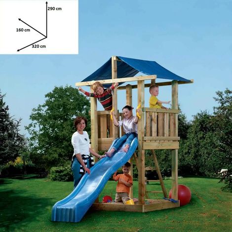 Gioco da Giardino in Legno con scivolo e sabbiera Happy3